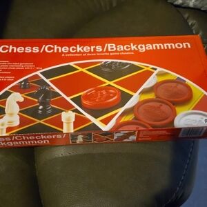 Chess, checkers and backgammon set all-in-one New factory sealed